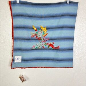 NWT APRIL CORNELL Cafe Cloth Embroidered Tablecloth 36 x 36